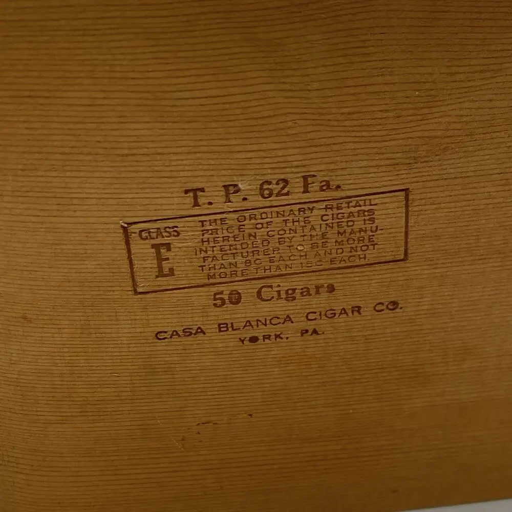 Wm Allen Wooden Cigar Box Vintage
